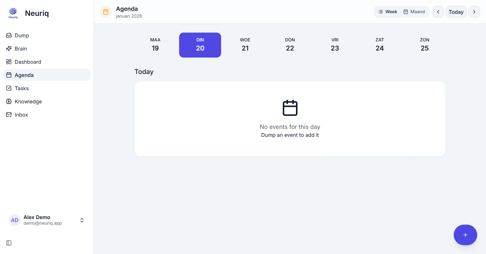 Neuriq Agenda - Calendar Integration