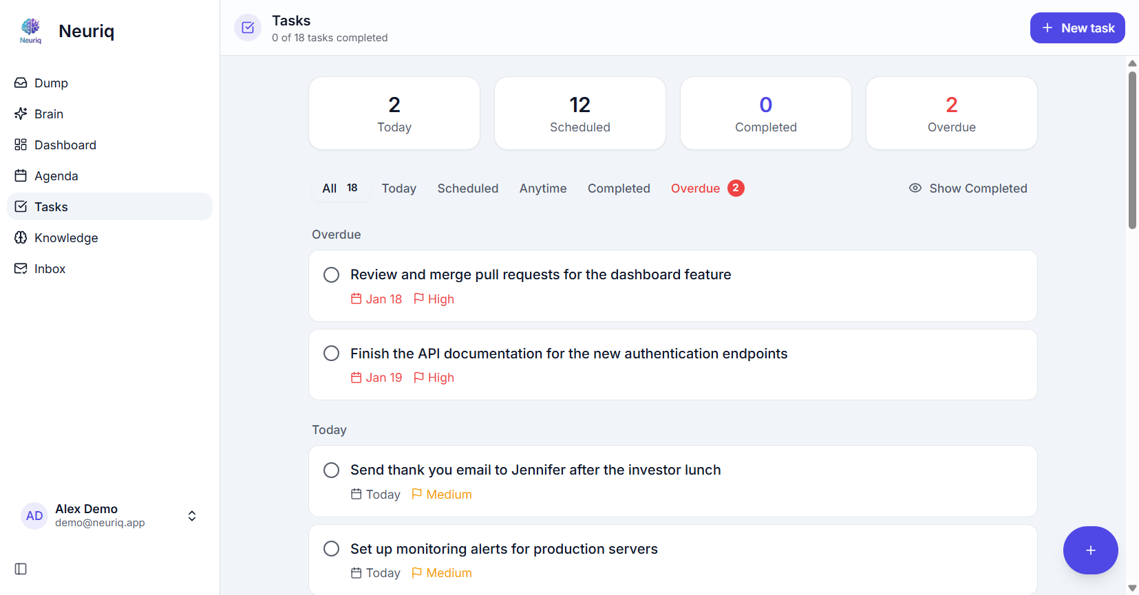 Neuriq Tasks - Smart Task Management